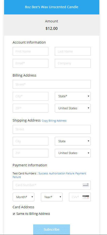 Zoho Checkout Payment Capture Page