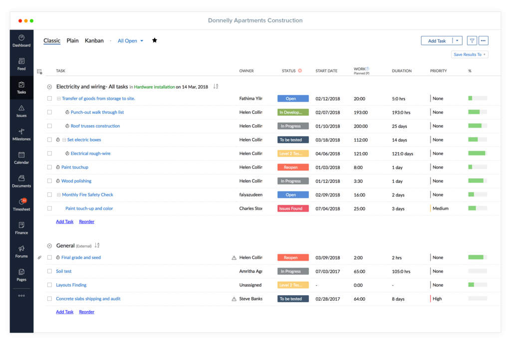 Project Management Tasks