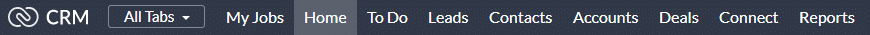 Zoho CRM Navigation Bar
