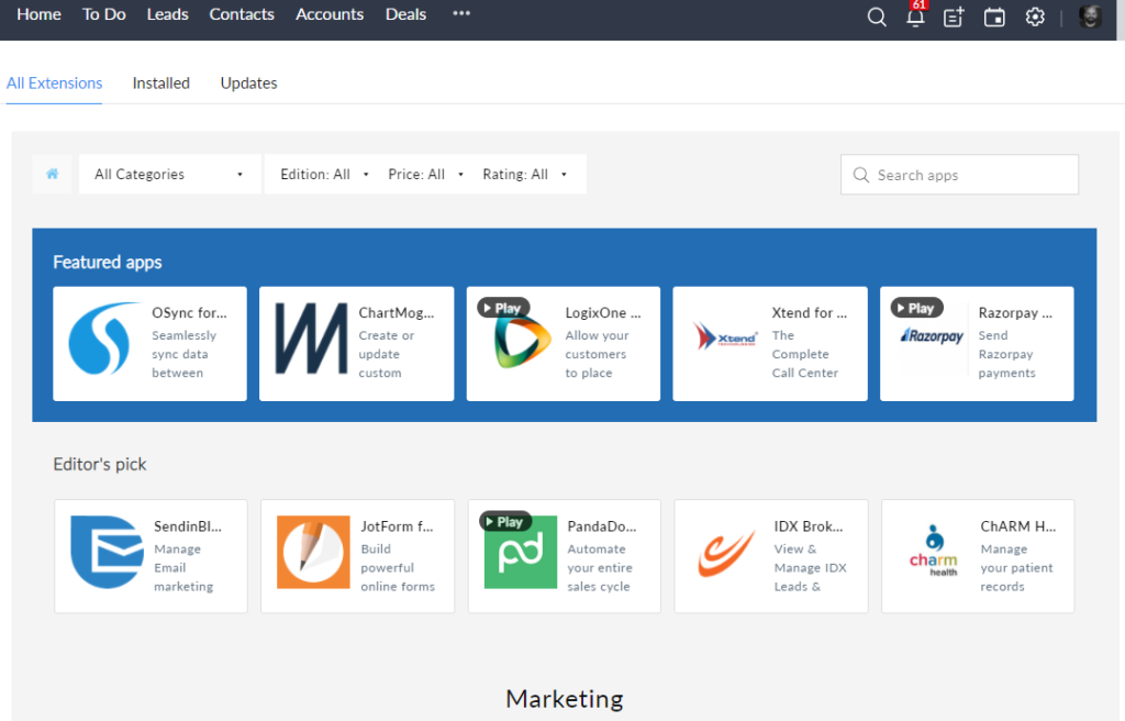 Zoho CRM Integrations