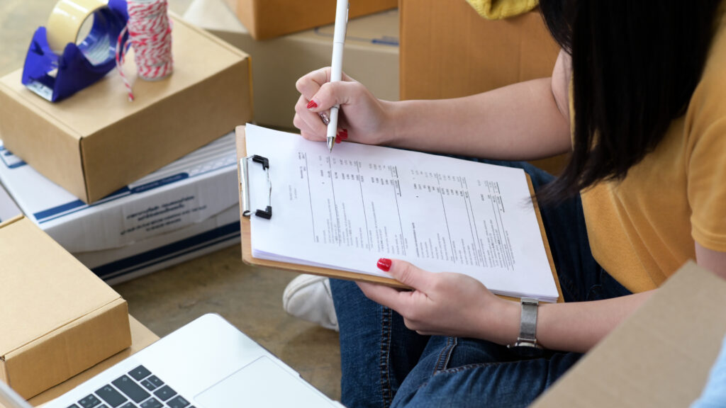 Woman going through a checklist for her SIOP