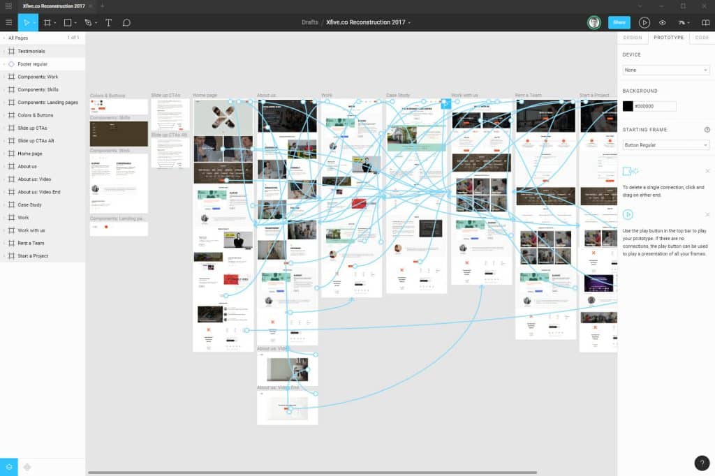 website prototype in figma