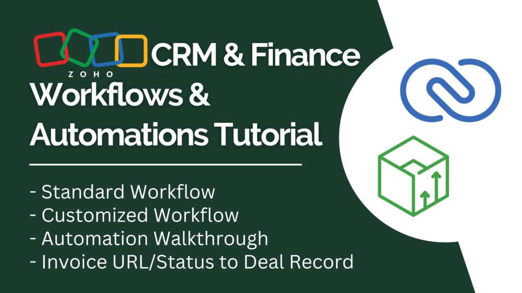 Zoho CRM & Finance Workflows & Automations Tutorial youtube video thumbnail