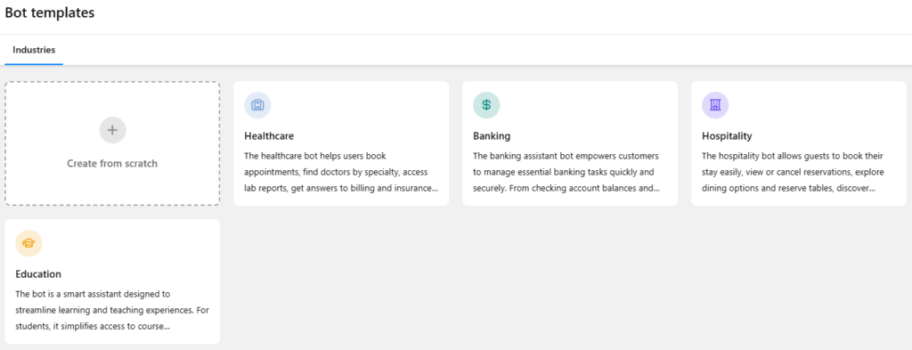 SalesIQ Zobot template selection example