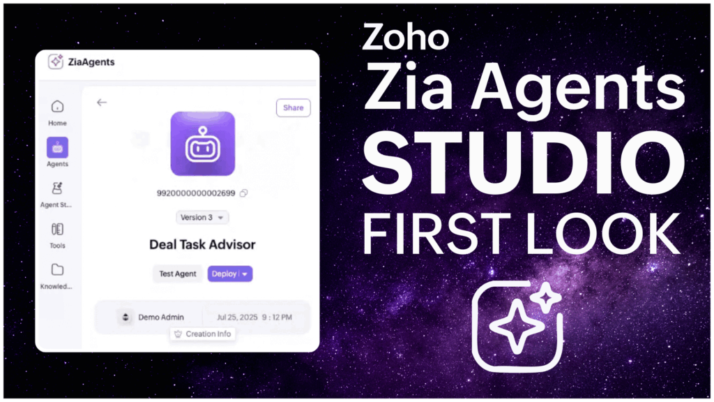 Zoho Zia Agent Studio: A No-Code AI Agent Builder - Uncategorized -  - Zia Agent v1