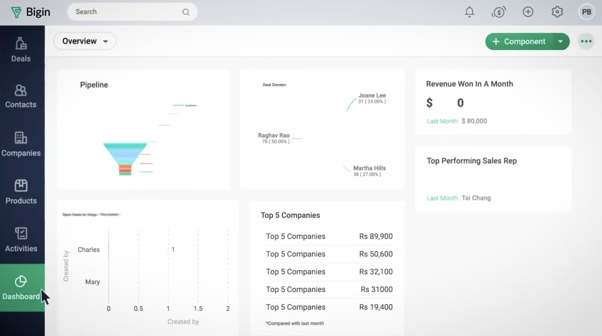 Zoho Bigin Pipeline Interface