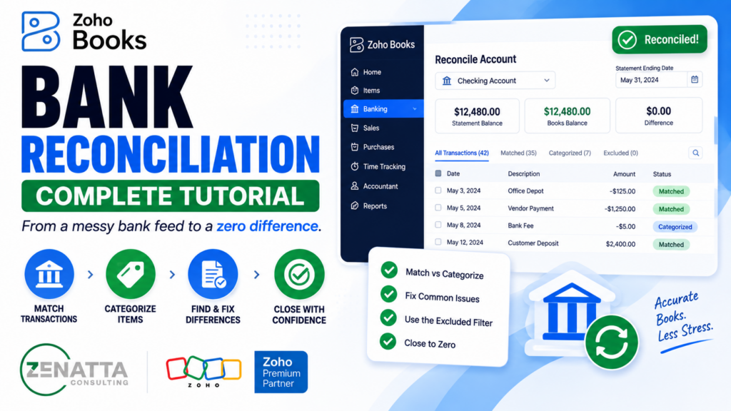 How to Reconcile Bank Accounts in Zoho Books: Best Practices and Troubleshooting - Uncategorized -  - bankreconcilev1 - Zoho Books bank reconciliation